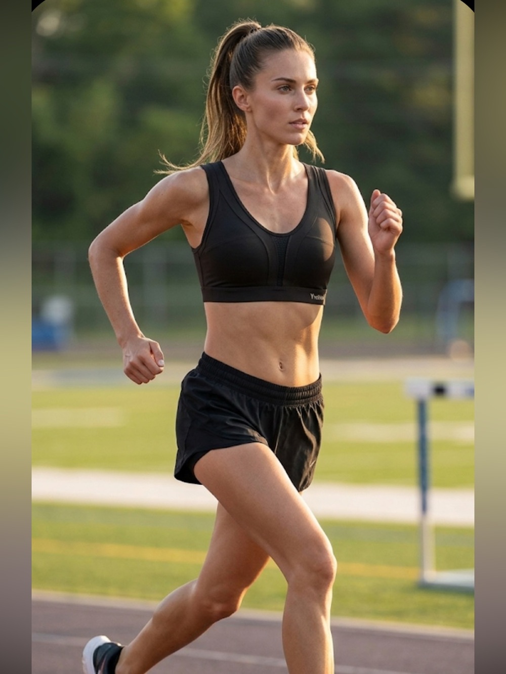 Women’s Black High-Support Sports Crop Top